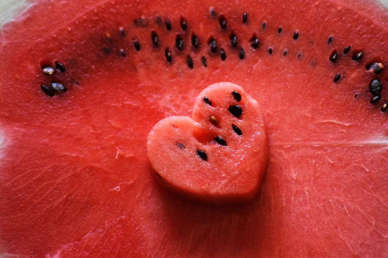 heart, watermelon, red, fruit, nature, summer, fresh, sweet, refreshments, sliced, recreation, dessert, seeds, red heart