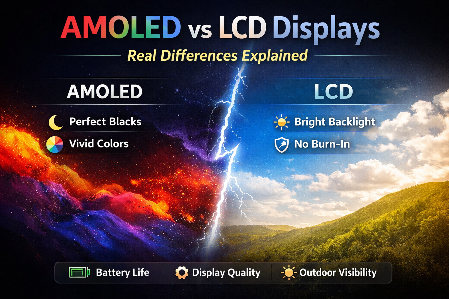AMOLED vs LCD Displays